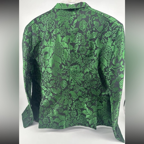 Burberry Embossed Blazer Jacket Royal Emerald Green Large - Picture 5 of 16